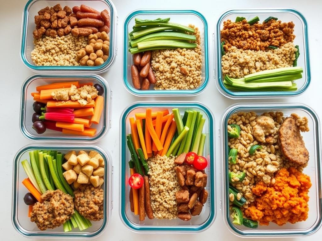 Meal prep containers with healthy frugal meals Meal prep containers with healthy frugal meals