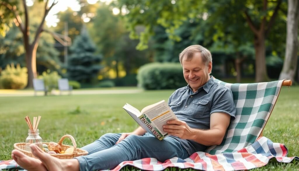 Person enjoying simple pleasures outdoors as result of frugal lifestyle Person enjoying simple pleasures outdoors as result of frugal lifestyle
